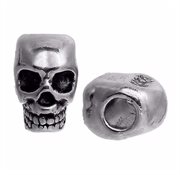 Perle skull - dødningehoved med stort hul. Gunmetal. 12 mm